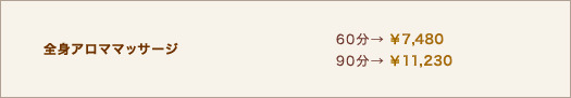 全身アロママッサージ